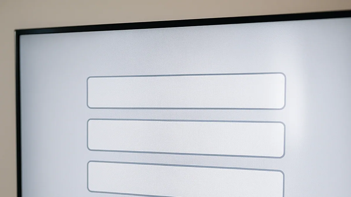 Formulário de login com campos de servidor, usuário e senha na TV